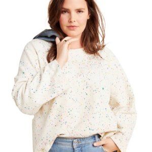 Anthro Maeve Jamie Paint-Speckled Sweatshirt